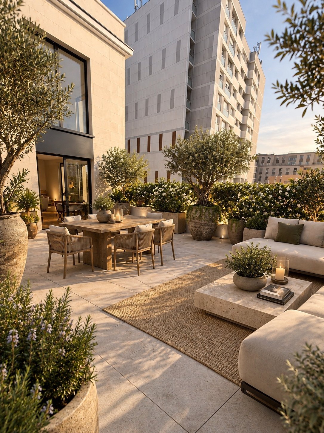 Projection de conception d'une terrasse paysagère
